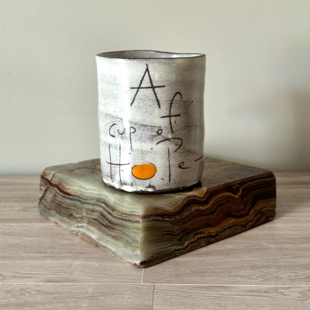The Artisan’s Bench Handmade Studio Pottery Tumbler Mug “A Cup of Hope Drink It”